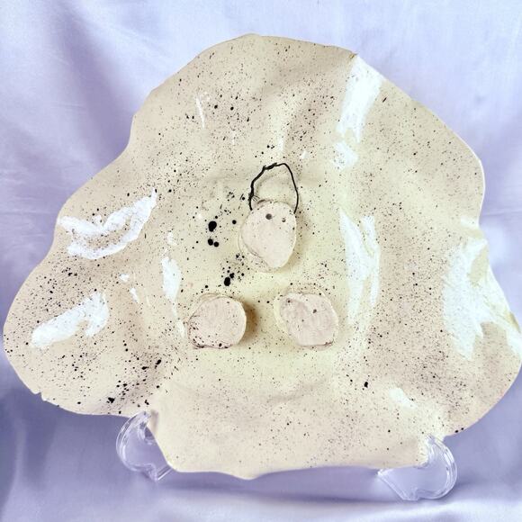 VTG Studio Art Pottery Abstract Pink MONSTERS Bowl 13” Modern 1980s Babat - Picture 5 of 15